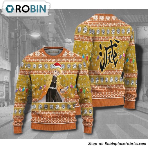 Zenitsu Demon Slayer Anime Christmas Ugly Sweater