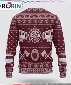 3D Fire Dept Firefighter Ugly Sweater Christmas Gifts For Firefighters