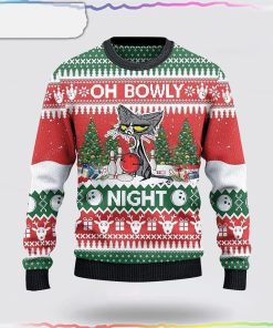 Bowling Lovers Gift Oh Bowly Night Grumpy Cat Ugly Christmas Sweater Christmas Gift For Bowling Enthusiasts