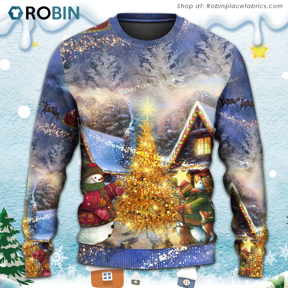 Christmas Santa Claus Reindeer Snowman Family In Love Gift Light Art Style Christmas Ugly Sweater, Sweatshirt Christmas Santa Claus Reindeer Snowman Family In Love Gift Light Art Style Christmas Ugly Sweater, Sweatshirt
