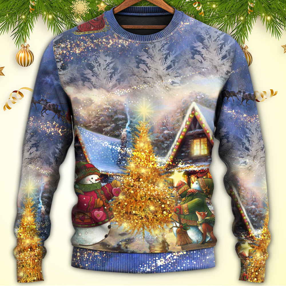 Christmas Santa Claus Reindeer Snowman Family In Love Gift Light Art Style Christmas Ugly Sweater, Sweatshirt Christmas Santa Claus Reindeer Snowman Family In Love Gift Light Art Style Christmas Ugly Sweater, Sweatshirt