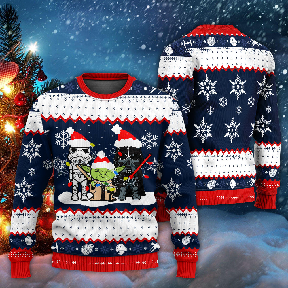 Christmas Star Wars Darth Vader Baby Yoda And Stormtrooper Merry Christmas 3D Printed Christmas Ugly Sweater 7421 Christmas Star Wars Darth Vader Baby Yoda And Stormtrooper Merry Christmas 3D Printed Christmas Ugly Sweater 7421