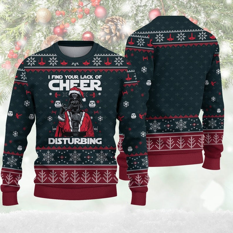 Christmas Star Wars Darth Vader I Find Your Lack Cheer Disturbing Sweater Christmas Ugly Sweater, Sweatshirt