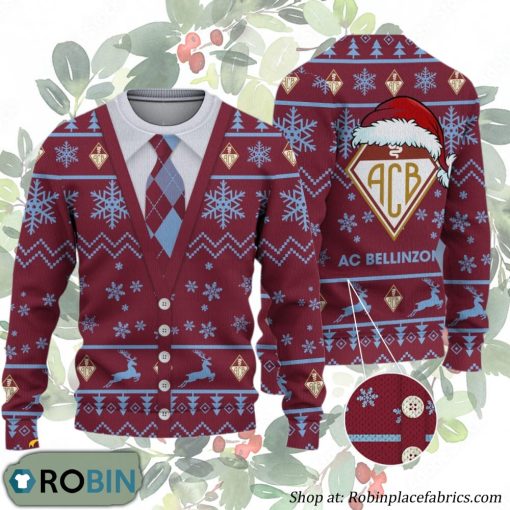 AC Bellinzona Swiss Football League Ugly Christmas Sweater