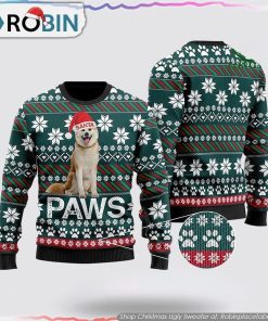 Akita Santa Printed Christmas Ugly Sweater, Pet Lover Christmas Sweater