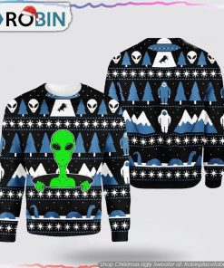 Alien Christmas Autism Dad Ugly Christmas Sweater Unisex Knit Wool Ugly Sweater