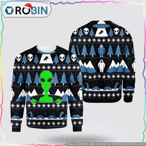 Alien Christmas Autism Dad Ugly Christmas Sweater Unisex Knit Wool Ugly Sweater