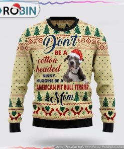 American Pit Bull Terrier Mom Ugly Christmas Sweater, Pet Lover Christmas Sweater