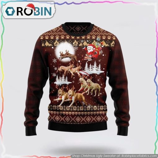 American Pit Bull Terrier Reindeers Car Ugly Christmas Sweater, Pet Lover Christmas Sweater