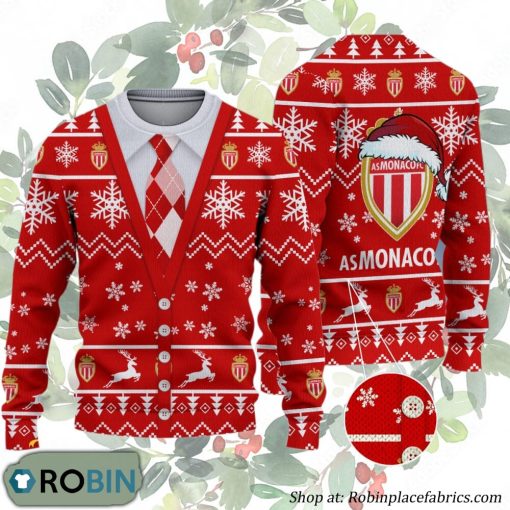 AS Monaco Ligue 1 & Ligue 2 Ugly Christmas Sweater