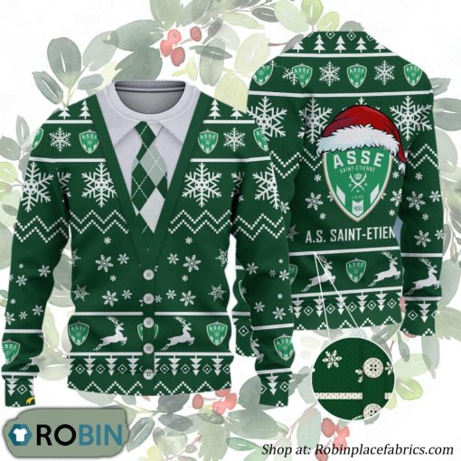 AS Saint-Etienne Ligue 1 & Ligue 2 Ugly Christmas Sweater