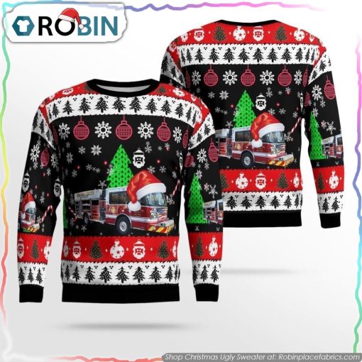 Aura Volunteer Fire Company, Monroeville, NJ Christmas AOP Ugly Sweater