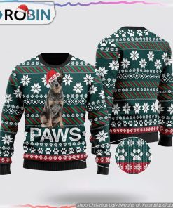 Australian Cattle Dog Santa Printed Christmas Ugly Sweater Dog Lover Christmas Sweater