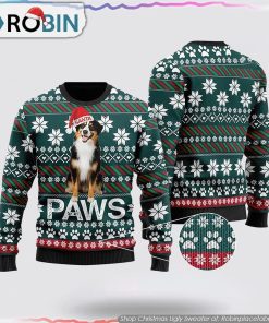 Australian Shepherd Santa Printed Christmas Ugly Sweater,, Pet Lover Christmas Sweater