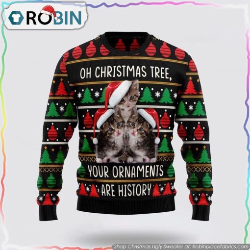 Awesome Cat Funny Family Ugly Christmas Sweater Cat Lover Christmas Sweater