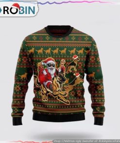 Awesome German Shepherd Dog Santa Claus Christmas Ugly Sweater Dog Lover Christmas Sweater
