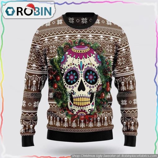 Awesome Sugar Skull Ugly Christmas Sweater