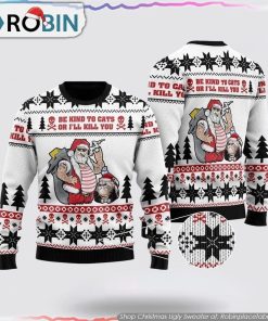 Be Kind To Cats Ugly Christmas Sweater Cat Lover Christmas Sweater