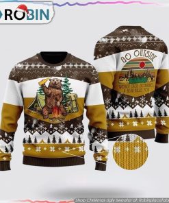 Bear Beer Campfire Yellow Wool Ugly Christmas Sweater Gifts For Pet Lover Bear Beer Campfire Yellow Wool Ugly Christmas Sweater Gifts For Pet Lover