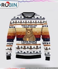Bear Coffee Ugly Christmas Sweater