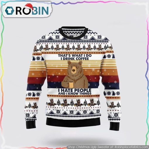 Bear Coffee Ugly Christmas Sweater