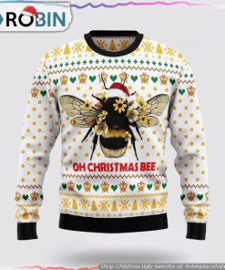 Bee Merry Christmas Ugly Christmas Sweater Gift Sweater