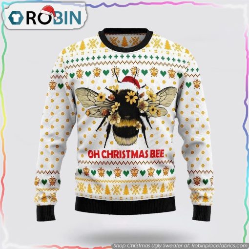 Bee Merry Christmas Ugly Christmas Sweater Gift Sweater