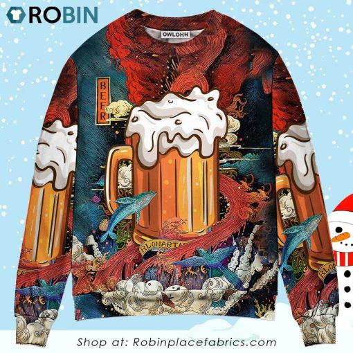 Beer Favorite Amazing Style 3D Printed Christmas Ugly Sweater