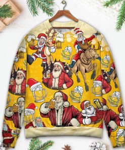 Beer Santa Funny Christmas Merry Xmas Ugly Christmas Sweater