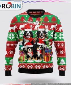Bernese Mountain Dog Family Ugly Christmas Sweater Dog Lover Christmas Sweater