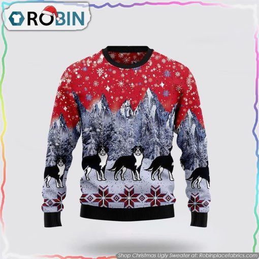 Bernese Mountain Dog Snow Ugly Christmas Sweater Dog Lover Christmas Sweater
