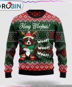 Bernese Mountain Dog Woofmas Ugly Christmas Sweater Dog Lover Christmas Sweater
