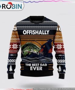 Best Dad ever Fishing Retro Vintage Ugly Christmas Sweater Gifts For Pet Lover