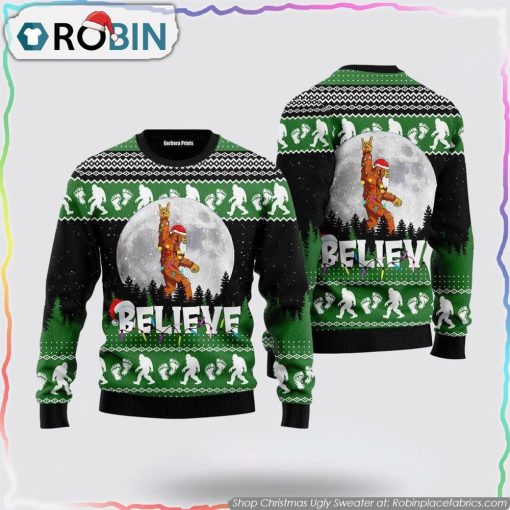 Bigfoot Believe Ugly Christmas Sweater Gifts For Ugly Sweater Lovers