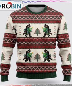 Bigfoot Christmas Tree Ugly Christmas Sweater