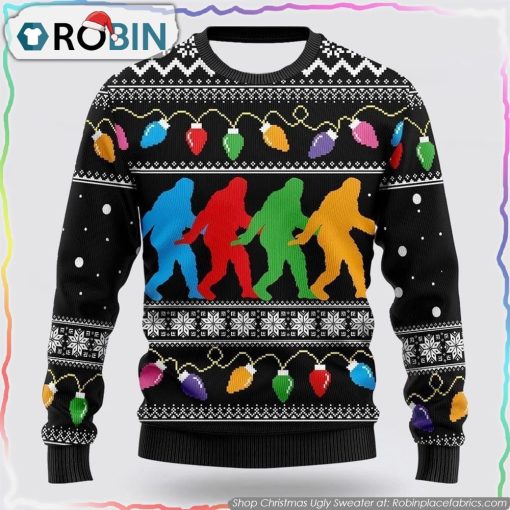 Bigfoot Color Party Christmas Ugly Sweater