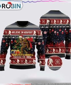 Bigfoot Lover Ugly Christmas Sweater Gifts For Bigfoot Lovers