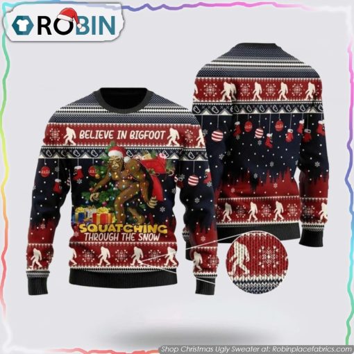 Bigfoot Lover Ugly Christmas Sweater Gifts For Bigfoot Lovers