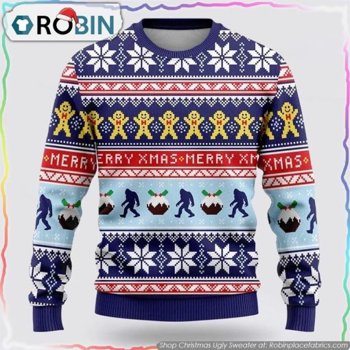 Bigfoot Merry Xmas Ugly Christmas Sweater