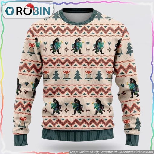 Bigfoot Ring Ring Christmas Ugly Christmas Sweater