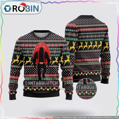 Bigfoot Santa Squatch Ugly Christmas Sweater