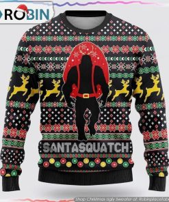Bigfoot Santa Squatch Ugly Christmas Sweater