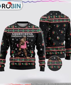 Bigfoot Snow Flamingo Ugly Chistmas Sweater