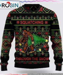 Bigfoot Snow Ugly Christmas Sweater