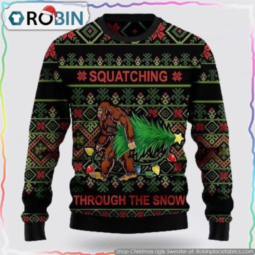 Bigfoot Snow Ugly Christmas Sweater