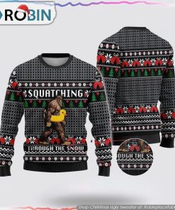 Bigfoot Squatching Duck Ugly Christmas Sweater