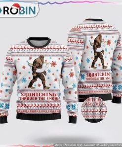 Bigfoot Unicorn Squatching Through The Snow Ugly Christmas Sweater Bigfoot Unicorn Squatching Through The Snow Ugly Christmas Sweater
