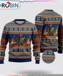 Bigfoot Wearing Christmas Hats Ugly Christmas Sweater