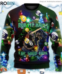 Billiard Rub My Ball For Christmas Ugly Christmas Sweater