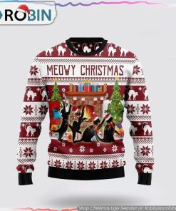 Black Cat Christmas Dancing Christmas Ugly Sweater Cat Lover Christmas Sweater Black Cat Christmas Dancing Christmas Ugly Sweater Cat Lover Christmas Sweater